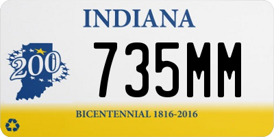 IN license plate 735MM