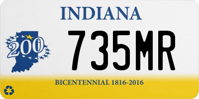 IN license plate 735MR