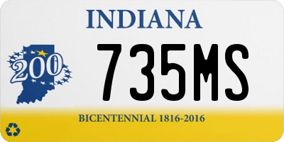 IN license plate 735MS
