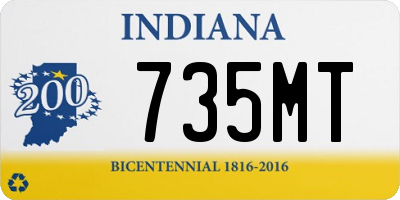 IN license plate 735MT