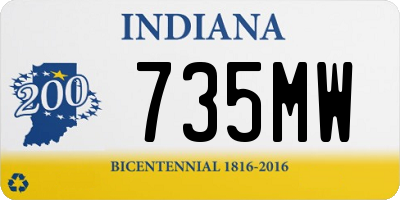 IN license plate 735MW