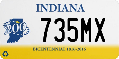 IN license plate 735MX