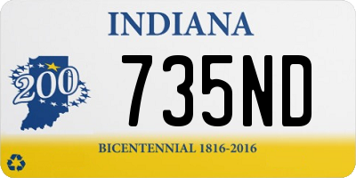 IN license plate 735ND