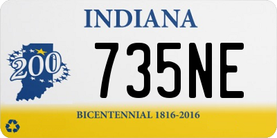 IN license plate 735NE