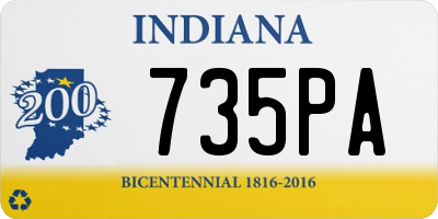 IN license plate 735PA