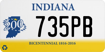 IN license plate 735PB