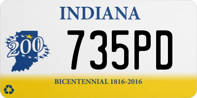 IN license plate 735PD