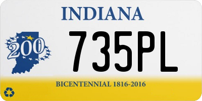 IN license plate 735PL