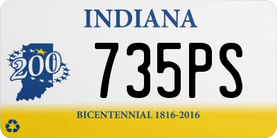 IN license plate 735PS