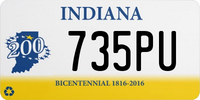 IN license plate 735PU
