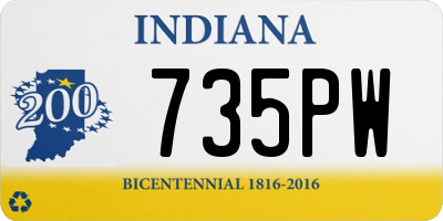 IN license plate 735PW