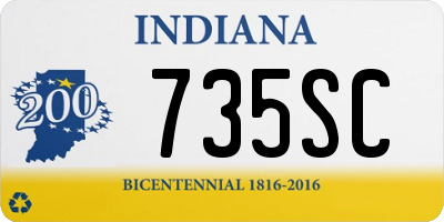 IN license plate 735SC