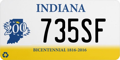 IN license plate 735SF
