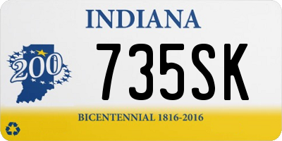 IN license plate 735SK