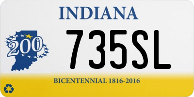 IN license plate 735SL