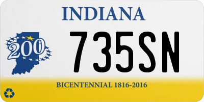 IN license plate 735SN