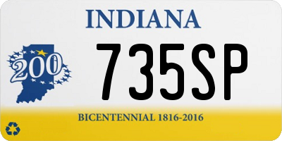 IN license plate 735SP