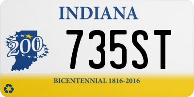 IN license plate 735ST