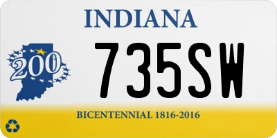 IN license plate 735SW