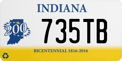 IN license plate 735TB