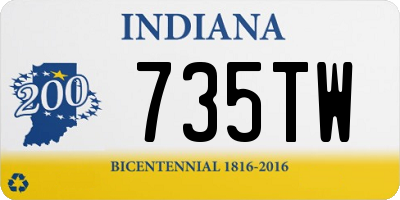 IN license plate 735TW