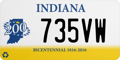 IN license plate 735VW