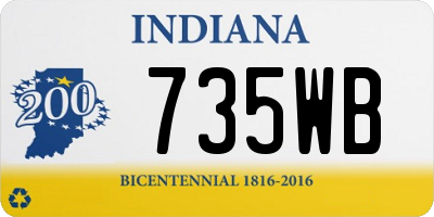 IN license plate 735WB