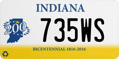IN license plate 735WS