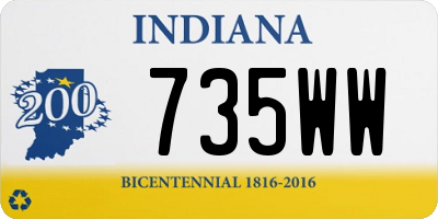 IN license plate 735WW