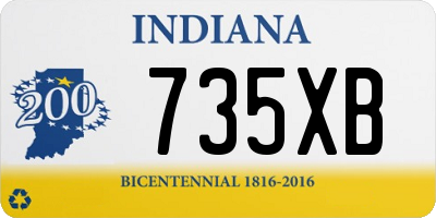 IN license plate 735XB