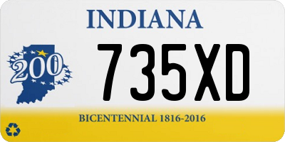 IN license plate 735XD