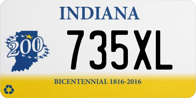 IN license plate 735XL