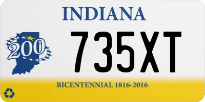 IN license plate 735XT