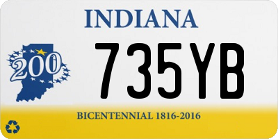 IN license plate 735YB