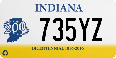 IN license plate 735YZ