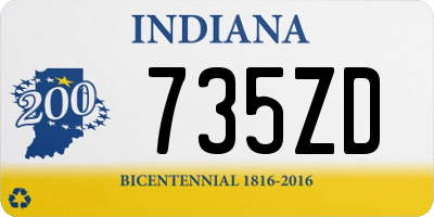 IN license plate 735ZD