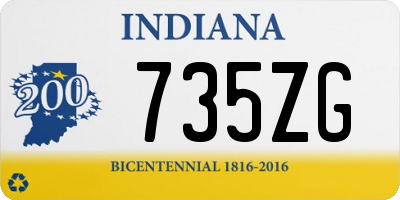 IN license plate 735ZG