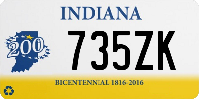 IN license plate 735ZK