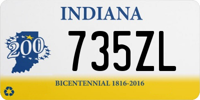 IN license plate 735ZL