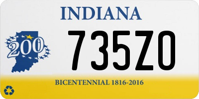 IN license plate 735ZO