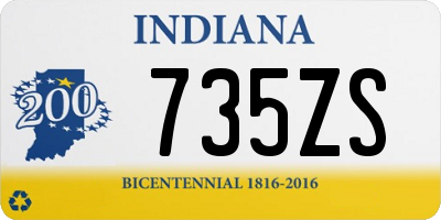 IN license plate 735ZS