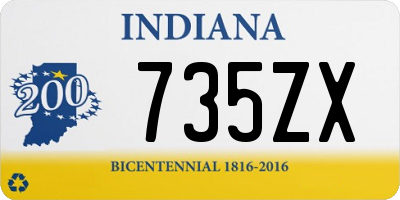 IN license plate 735ZX