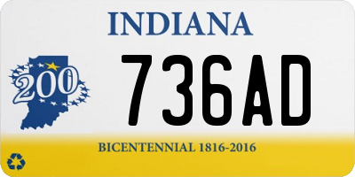 IN license plate 736AD