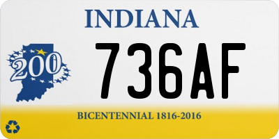 IN license plate 736AF