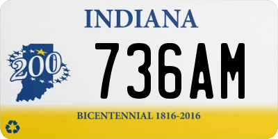 IN license plate 736AM