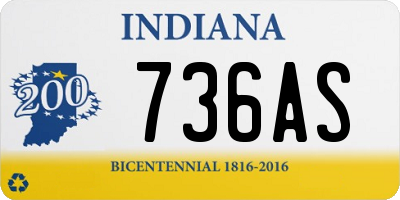 IN license plate 736AS