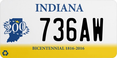 IN license plate 736AW