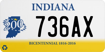 IN license plate 736AX