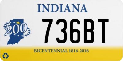 IN license plate 736BT