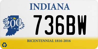 IN license plate 736BW